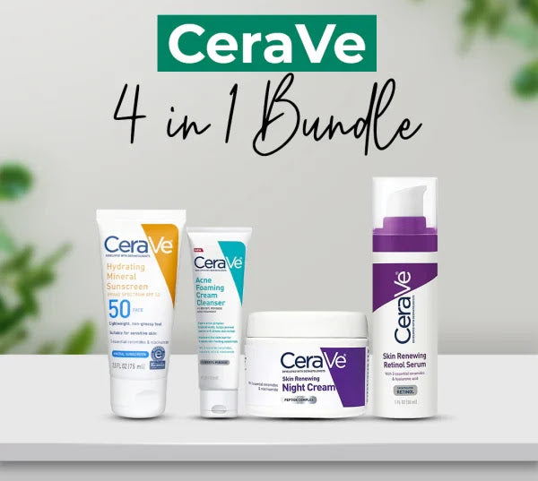 Buy Now CeraVe 4-in-1 Skincare Kit – Night Cream, Sunblock, Cleanser & Serum