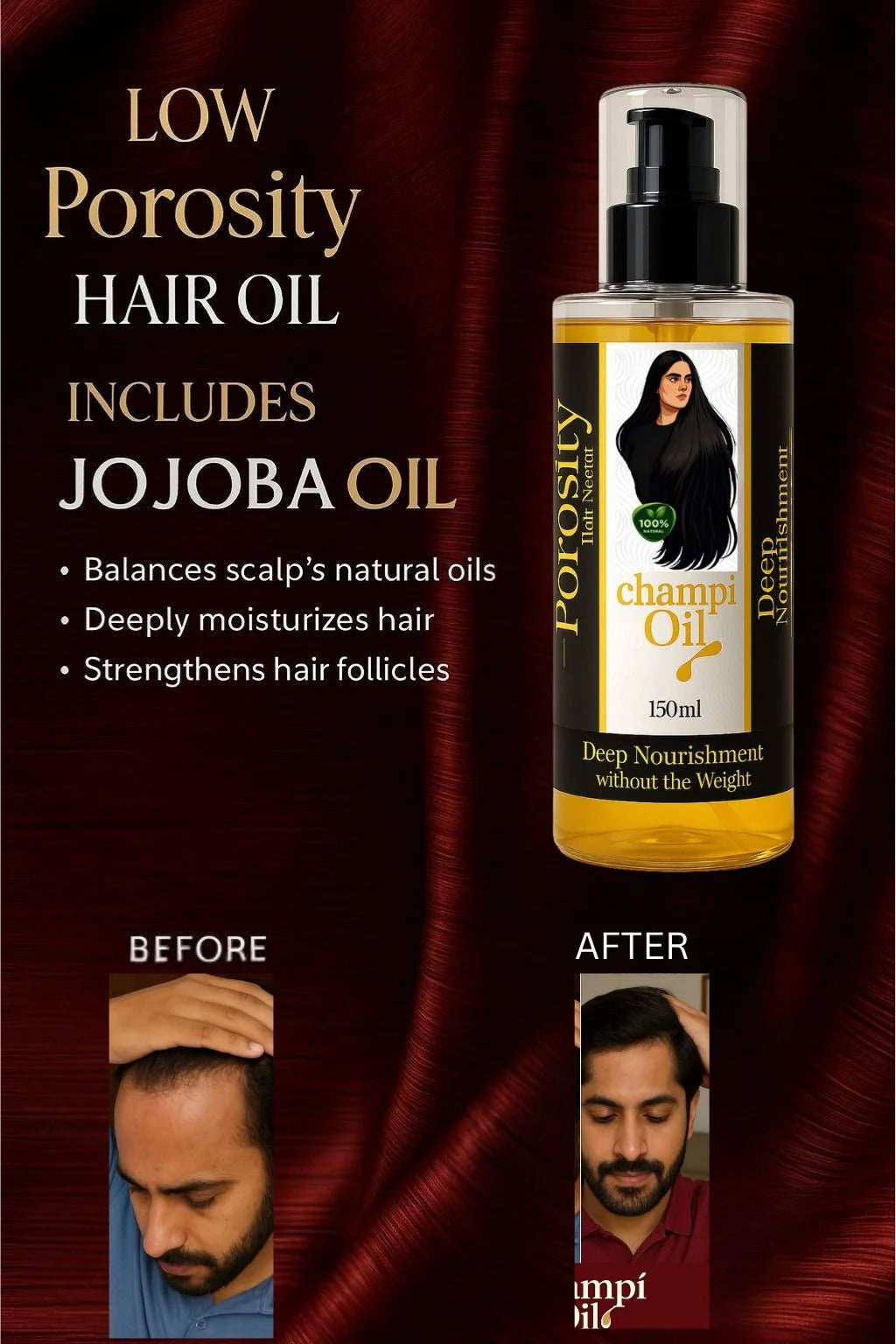 Champi Low Porosity Hair Oil – Lightweight Hair Care Oil
