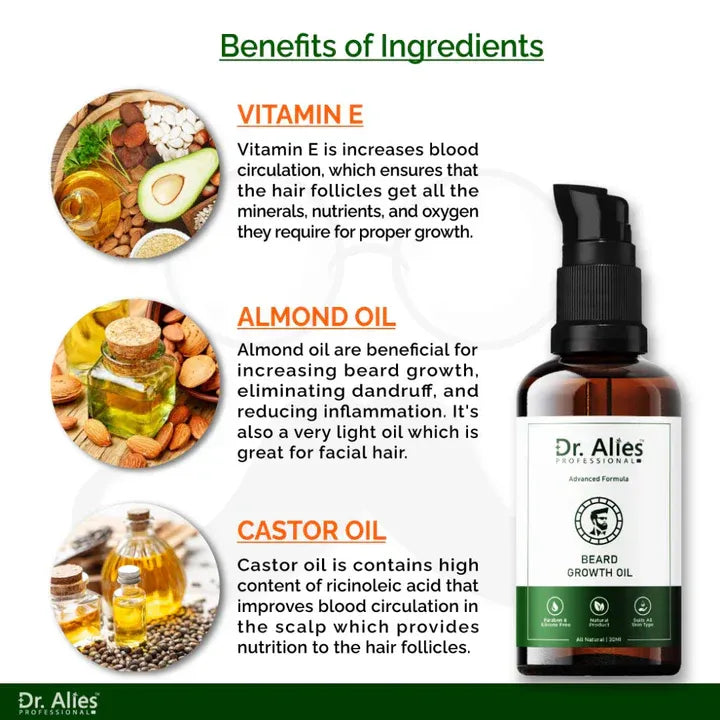 Dr. Alies Professional Advanced Beard Growth Oil for Men