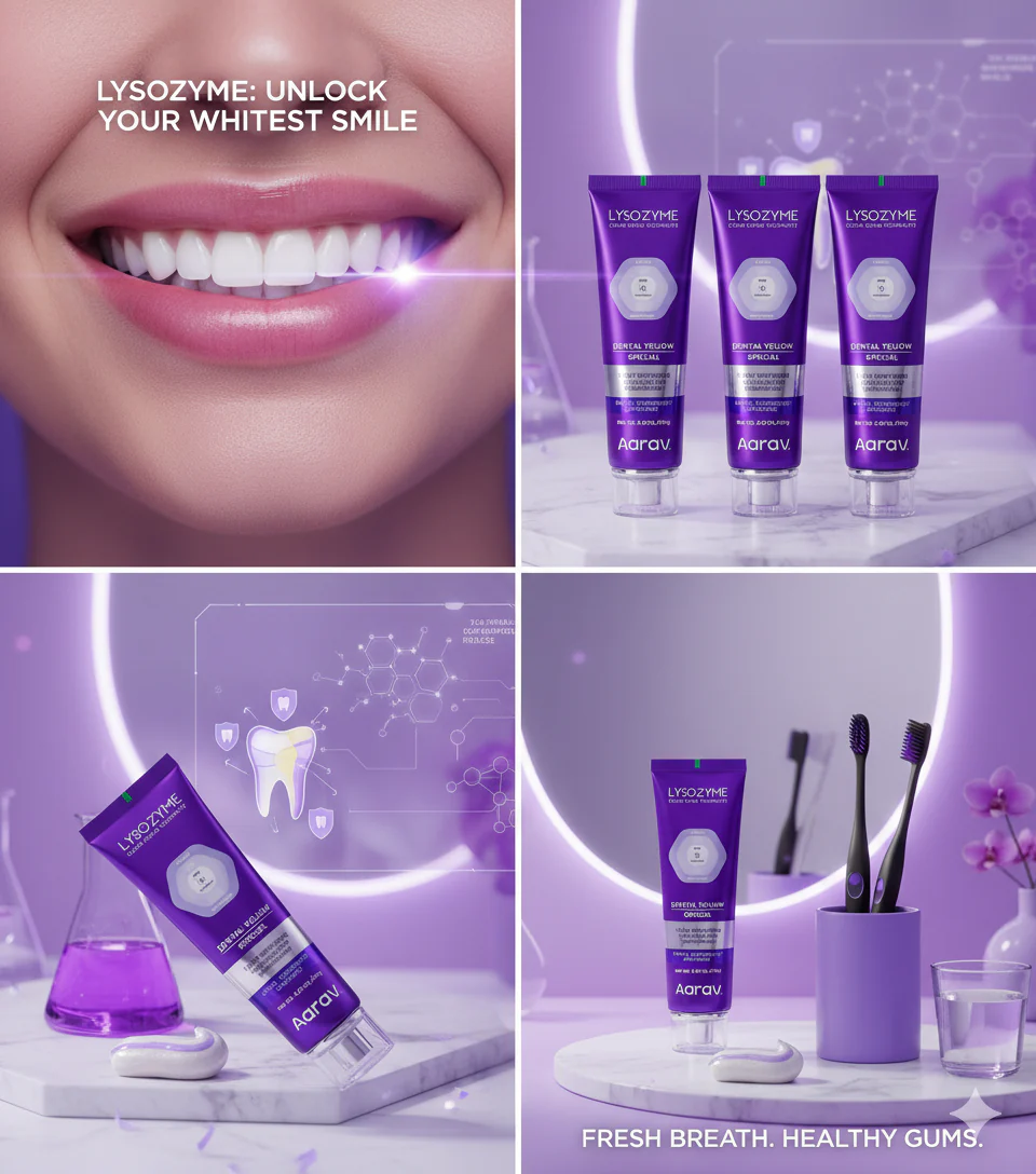 Lysozyme purple toothpaste packaging