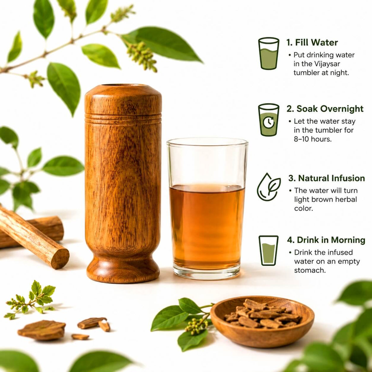Vijaysar Wooden Glass — 100% Ayurvedic